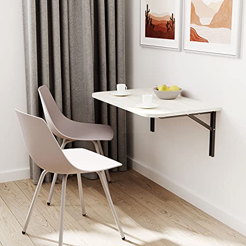 Mikon 80x60 | Wandklapptisch mit abgerundete Ecken Klapptisch Wandtisch Küchentisch Schreibtisch Kindertisch | Weiss Craft von Mikon