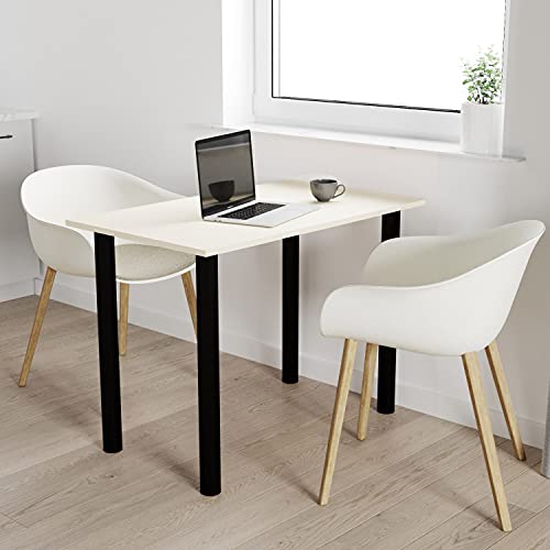 mikon 100x60 | Esszimmertisch - Esstisch - Tisch mit SCHWARZEN Beinen - Küchentisch - Bürotisch | VANILLE von mikon
