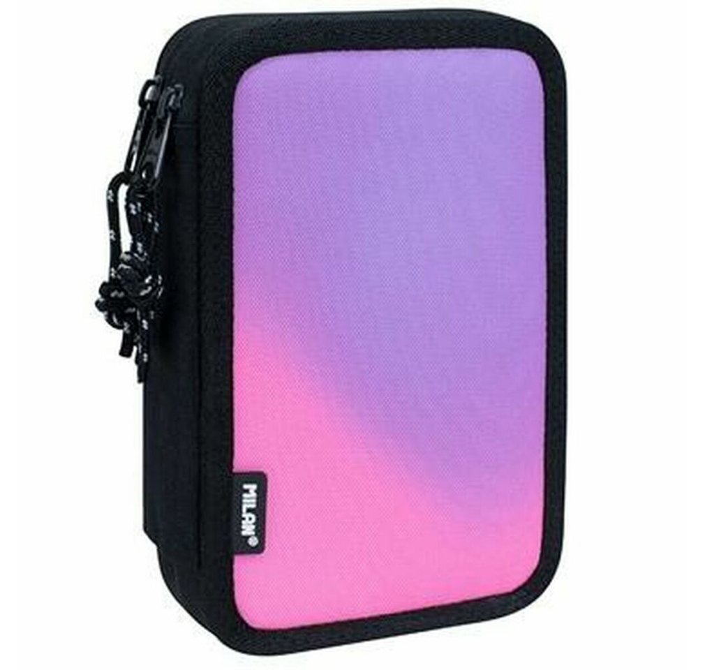 milan Papierscheren Doppel-Federtasche Sunset Schwarz Rosa 34 Stücke von milan