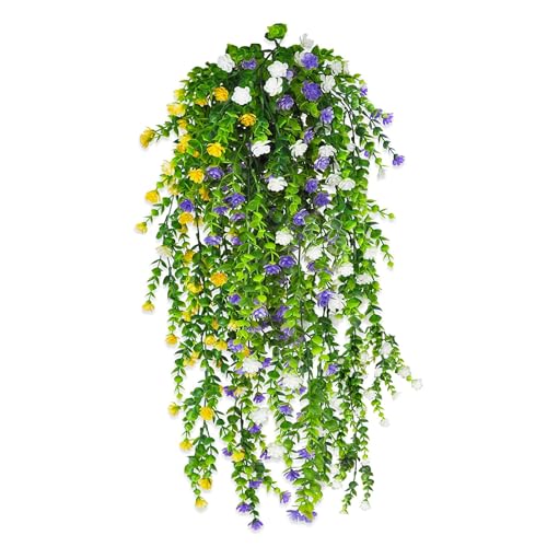 milaosk 3 Stück Künstliche Blumen an der Wand, Künstliche Hängepflanzen Hängeblume Efeu Künstlich Hängende Blumen Kunstpflanze Hängend für Balkon, Büro, Hochzeitsgarten 80cm von milaosk