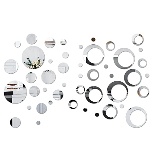 milaosk 50 Stück Runden Spiegel Wandaufkleber Selbstklebend, Runde Punkte Spiegel Oberfläche Wandtattoos selbstklebende Acrylspiegel Dekospiegel für Wohnzimmer Wand Dekoration Spiegel Silber milaosk 50 Stück Runden Spiegel Wandaufkleber Selbstklebend, Runde Punkte Spiegel Oberfläche Wandtattoos selbstklebende Acrylspiegel Dekospiegel für Wohnzimmer Wand Dekoration Spiegel Silber von milaosk