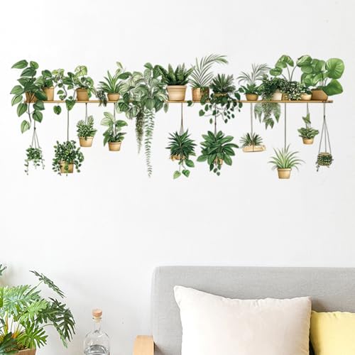 milaosk Wandtattoo Küche Wandaufkleber Pflanzen Hängende Topfpflanzen Grüne Blätte Efeu Wandbilder Kunst Tapeten Selbstklebende Wandsticker Wanddeko für Wohnzimmer Schlafzimmer Balkon milaosk Wandtattoo Küche Wandaufkleber Pflanzen Hängende Topfpflanzen Grüne Blätte Efeu Wandbilder Kunst Tapeten Selbstklebende Wandsticker Wanddeko für Wohnzimmer Schlafzimmer Balkon von milaosk