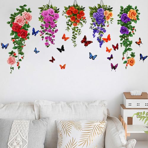 milaosk Wandtattoo Wandaufkleber Künstliche Pflanzen Hängend Blumenranke Schmetterling Küche Bad Wohnzimmer Wandsticker Wandbild Wanddeko Selbstklebend Aufkleber milaosk Wandtattoo Wandaufkleber Künstliche Pflanzen Hängend Blumenranke Schmetterling Küche Bad Wohnzimmer Wandsticker Wandbild Wanddeko Selbstklebend Aufkleber von milaosk