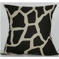 Neue 18 X Zoll Designer Handgefertigte Kissenbezug in Dunklen Giraffe Ertrinken Auf Natürliche Farbige Strukturierte Gewebe von milkandcookiesCanada