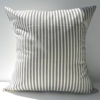 Neue 18 X Zoll Designer Handgemachte Kissenbezüge in Schwarz Auf Creme Ticken Streifen von milkandcookiesCanada