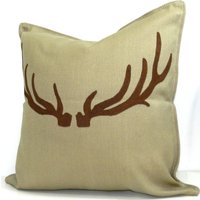 Neue 20x20 Zoll Designer Handgemachte Kissenhülle Mit Handbemaltem Geweih von milkandcookiesCanada