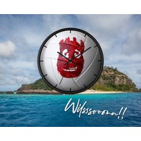 Wilson Volleyball Wanduhr - Cast Away Movie Tribute Tom Hanks Best Friend Replik von milkool