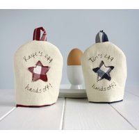 Personalisierter Gestickter Eierbecher Gemütlich - Gekochte Eierabdeckung Eierwärmer Geschenk Für Vatertag, 2.baumwolle, 4.leinen Jahrestag von millyandpip