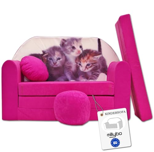 millybo Kindersofa Kinder Couch mit Schlaffunktion ausklappbar 3in1 Kinder Sofa Spielsofa mit Bettfunktion Mädchen Jungen Sitzsack Minisofa Schlafsofa Kinderzimmer Schlafsessel (H6) von millybo