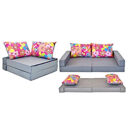 millybo Kindersofa Kindercouch Kindermatratze Minicouch Set + 2 Kissen viele Muster (KKA12) von millybo