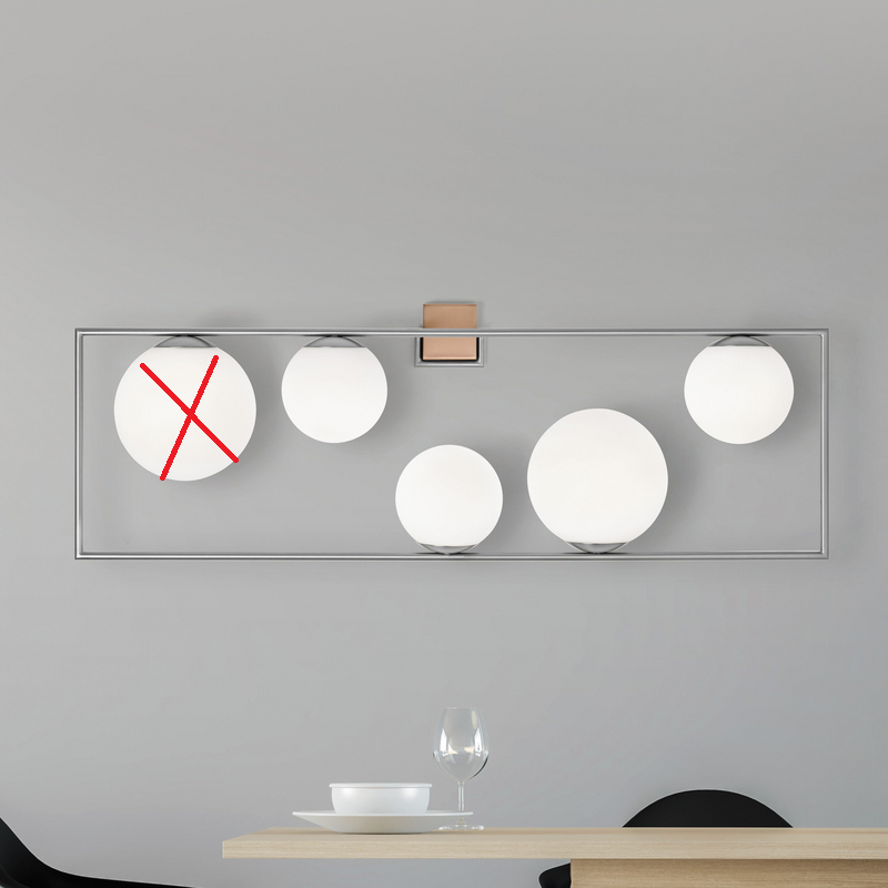 Miloox By Sforzin Wandleuchte Buble Wandlampe Lampe Glas Stahlfarben 5 Flammig B-Ware von miloox by Sforzin