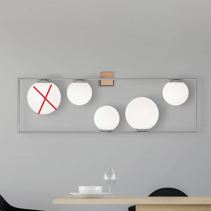 Miloox By Sforzin Wandleuchte Buble Wandlampe Lampe Glas Stahlfarben 5 Flammig B-Ware von miloox by Sforzin