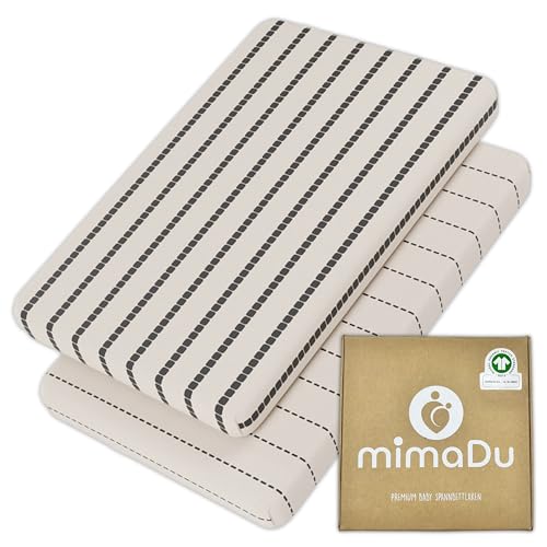 mimaDu Bio Spannbettlaken 90x55 Beistellbett Spannbettlaken Beistellbett Matratzenbezug Babybett Spannbettlaken 55x90 Spannbettlaken 90x50 | 100% GOTS Biobaumwolle (Boho) von mimaDu