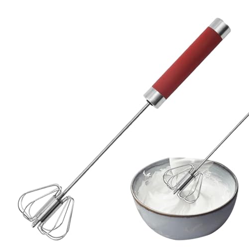 Edelstahl-Schneebesen, Handschubbesen, Halbautomatischer Edelstahl-Schneebesen Mit Handschub-Eierrührer, Handgehaltener Milchaufschäumer, Schneebesen, Multifunktionaler Schneebesen-Mixer Zum Mischen von mimika