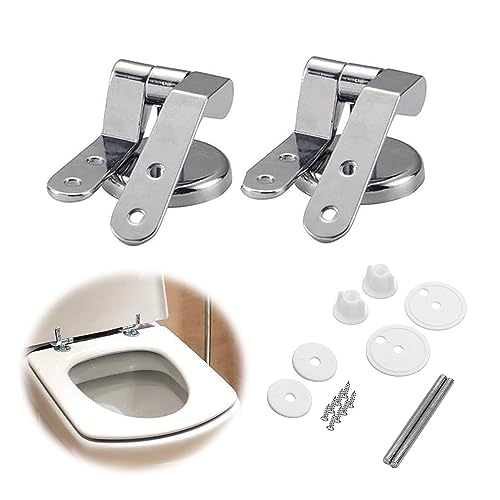 1 Pair (2PCS) WC Sitz Scharnier aus Rostfreiem Zink Legierung Scharnier, WC-Sitz Befestigung ersatzteile set für Toilettensitz- Befestigung für WC Sitz Abdeckung Deckel Universal Zubehör von mimzemamz