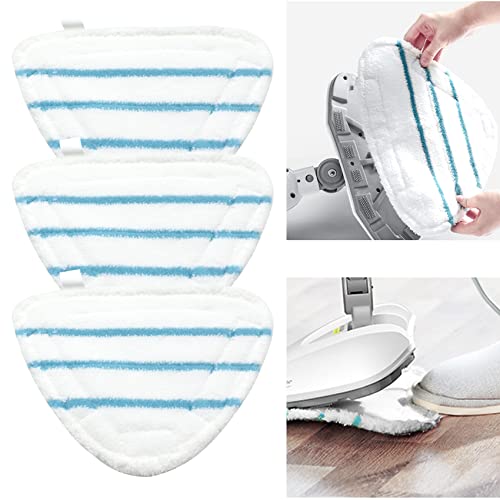 Ersatztücher Dampfreiniger Bodentücher Dampfbesen Pad - 3 Stück Dampfbesen Ersatzpads mit Dreieckigem Ersatztücher Dampfbesen Mop Pads Ersatztücher langlebig für Dampfreiniger Zubehör von mimzemamz