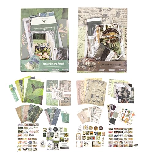 mimzemamz Vintage Scrapbook Zubehör Set, 176 Stück Ästhetische Bullet Journal Zubehör Retro Scrapbooking Aufkleber Papier Dekoration, Journaling Scrapbook Stickers, DIY Geschenk für Mädchen Damen von mimzemamz