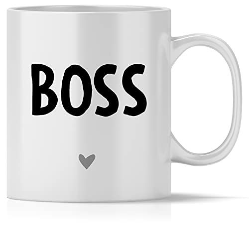 mindmonkeys® Geschenkideen für den Chef Tasse mit Spruch Boss Kaffeetasse Bürotasse Geschenke Geschenkideen Boss fürs Büro Arbeitsplatz zum Geschenk zum Geburtstag Keramik 300 ml von mindmonkeys