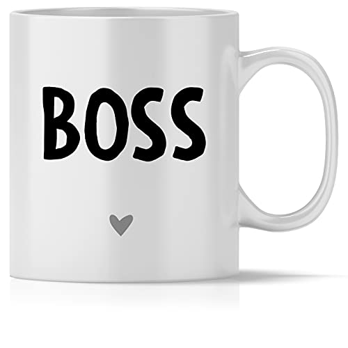 mindmonkeys® Geschenke für Boss Tasse mit Spruch Chef Kaffeetasse Bürotasse Geschenkideen für den Chef fürs Büro Arbeitsplatz Geschenk Geschnekidee zum Geburtstag Jubiläum Keramik 300 ml von mindmonkeys