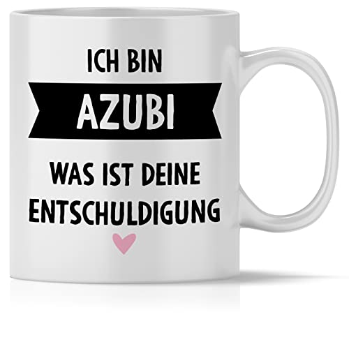 mindmonkeys® Tasse mit Spruch Ich bin Azubi für Azubi Auszubildenden als Dankeschön Jubiläum Keramik 300 ml von mindmonkeys