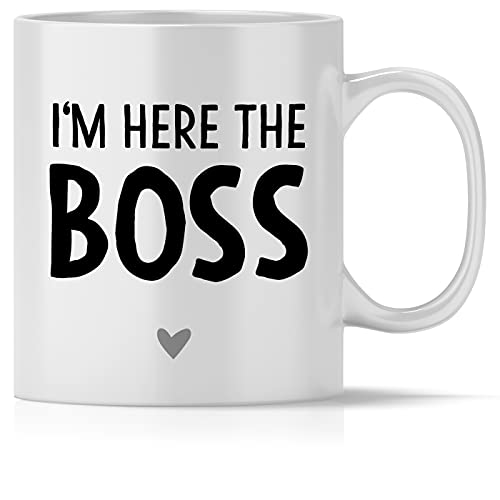 mindmonkeys® Tasse mit Spruch Ich bin der Boss Kaffeetasse Bürotasse Geschenke Geschenkideen für den Chef Boss fürs Büro Arbeitsplatz Geschnekidee zum Geburtstag Jubiläum Keramik 300 ml von mindmonkeys