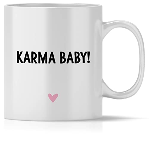 mindmonkeys® Tasse mit Spruch Karma mit Spruch Witzig Geschenk Geschnekidee zum Geburtstag Keramik 300 ml von mindmonkeys