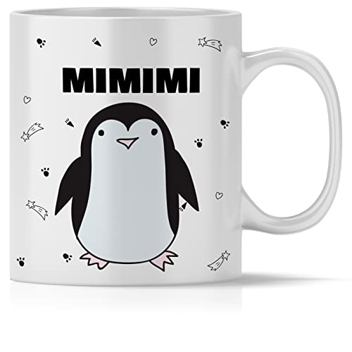 mindmonkeys® Tasse mit Spruch M I M I M I Pinguin für immer pöbelnde Kollegen Freunde Chefs lustige Statements zum Geschenk Geschnekidee zum Geburtstag Vatertag Keramik 300 ml von mindmonkeys