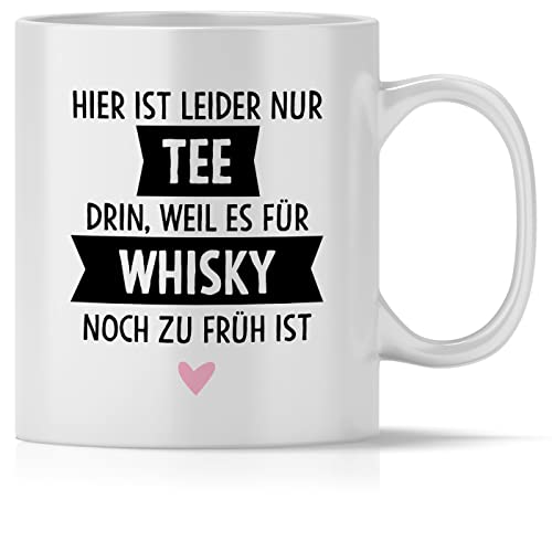 mindmonkeys® Tasse mit Spruch Tee kein Whisky mit Spruch Witzig Geschenk Geschnekidee zum Geburtstag Keramik 300 ml von mindmonkeys