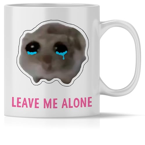 mindmonkeys® Sad Hamster Meme Lustige Tassen Hamsti Lustige Sprüche Tasse | Leave me alone | Keramik 300 ml von mindmonkeys