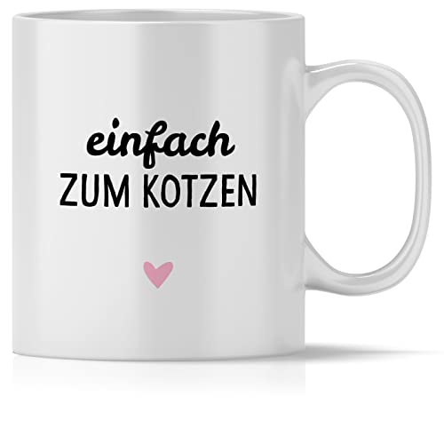 mindmonkeys® Tasse mit Spruch Einfach zum Kotzen mit Spruch Witzig Geschenk Geschnekidee zum Geburtstag Keramik 300 ml von mindmonkeys