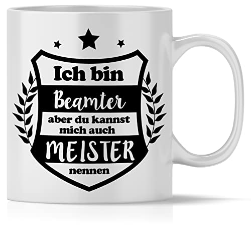 mindmonkeys® Tasse mit Spruch Ich bin Meister Beamter Beamter zum Geschenk Geschnekidee zum Geburtstag Danksagung Keramik 300 ml von mindmonkeys