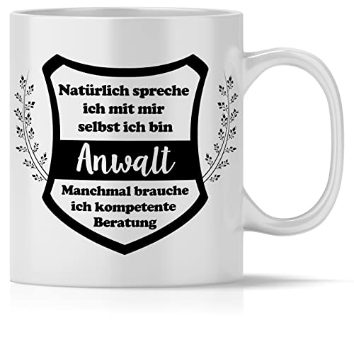 mindmonkeys® Tasse mit Spruch Kompetente Beratung Anwalt für Anwälte als Dankeschön Geschenk Geschnekidee zum Geburtstag Keramik 300 ml von mindmonkeys