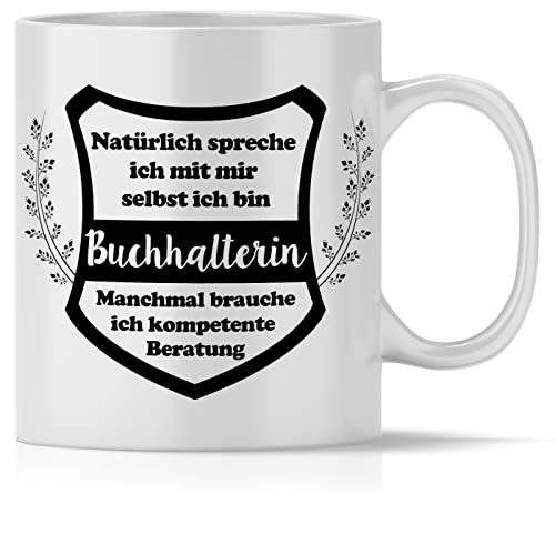 mindmonkeys® Tasse mit Spruch Kompetente Beratung Buchhalterin Buchhalterin als Dankeschön Geschenk Geschnekidee zum Geburtstag Keramik 300 ml von mindmonkeys