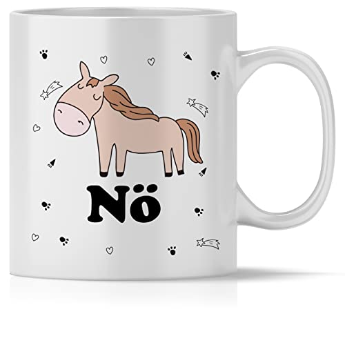 mindmonkeys® Tasse mit Spruch Noe Pferd für Büro Arbeit Kollegen Freund Freundin zum Geschenk Geschnekidee zum Geburtstag Vatertag Keramik 300 ml von mindmonkeys