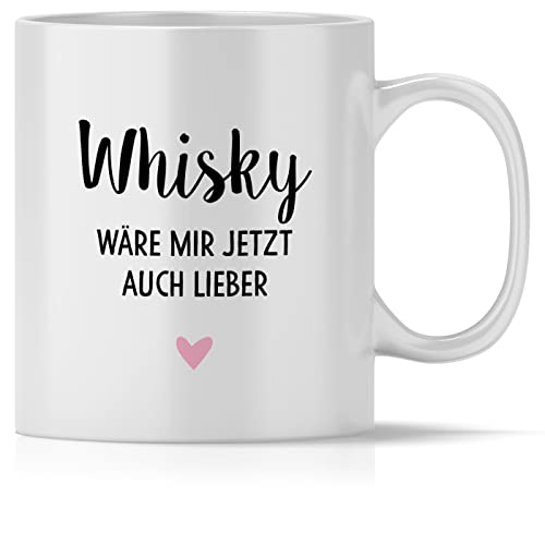 mindmonkeys® Tasse mit Spruch Whisky wäre mir lieber mit Spruch Witzig Geschenk Geschnekidee zum Geburtstag Keramik 300 ml von mindmonkeys