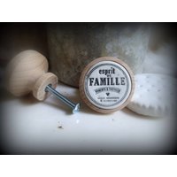 Möbeltürknopf, Personalisierte Schublade, Keramikholz, Einfarbig, Familiengeist von mineral84