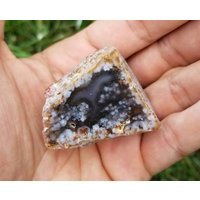 Blaue Feder Botryoid Achat Suspended Orbs | Montana Poliert Fluoreszierend von mineralmercantile