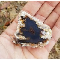 Crazy Blue Fortification Achat Mit Roten Plumes Natural Ultra Violet Flourescent | Montana von mineralmercantile