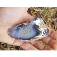 Großer A+ Madison Blue Achat Seltener Blauer Chalcedon Und Jaspis Tumbled Stein von mineralmercantile