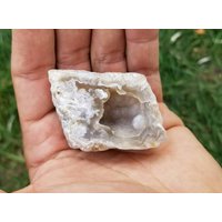 Klare Botryoidal Achat Geode Polierte Natürliche Pflaume Montana Exemplar von mineralmercantile
