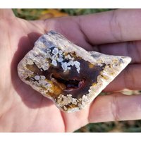 Rot-Oranger Achat Mit Pflaumen | Montana Poliertes Achatschrankstück von mineralmercantile
