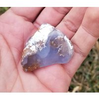 Seltener Montana Madison Blauer Achat Mit Brecciated Jaspis "Old Stock" Getrommelter Stein A+ von mineralmercantile