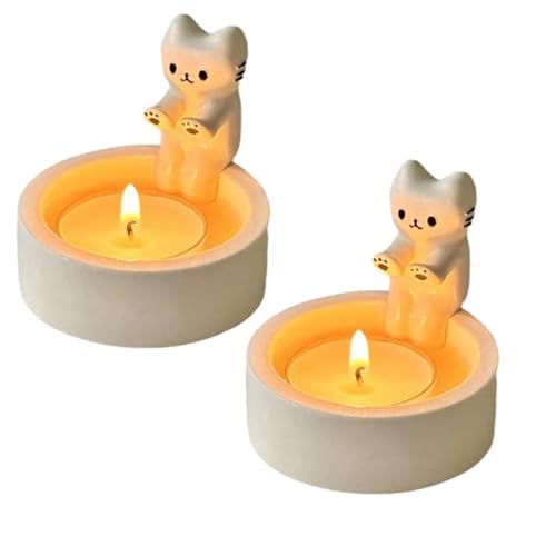 Kätzchen-Kerzenhalter Mit Wärmenden Pfoten - Katzen Kerzenständer Cartoon Katzen Kerzenhalter Süß Katzen Teelichthalter Pfoten Wärmen Heimdekoration, (Kerzen Nicht Im Lieferumfang Enthalten) von mingchengheng