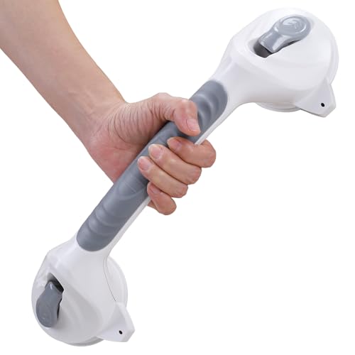 Haltegriffe Für Senioren Haltegriff Dusche Ohne Bohren - Haltegriff Mit Saugnapf 38cm,Neues Doppeladsorptionsdesign,Solider,Max 110Kg,Badewannengriff Griffstangen Für Kinder Und Senioren -Grau von minghaoyuan