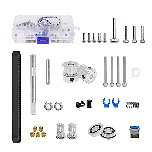 mingqian 3D-Drucker-Zubehör, Voron M4-Extruder-Set, kompatibel mit Voron M4 3D-Drucker, inklive GT2 20T Riemenscheibe, M3 BHCS-Schraube, 188 mm GT2-Gürtelschlaufe und Aufbewahrungsbox von mingqian