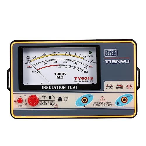 mingqian Isolationswiderstandsmessgerät, digitales Ohmmeter, tragbarer Isolationstester, Megameter, 0–2000 MΩ, 1000 V, hochpräzises Megaohmmeter, Isolationsmessgerät von mingqian