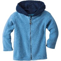 Fleece-Kapuzenjacke aus reiner Bio-Baumwolle, jeansblau von Waschbär