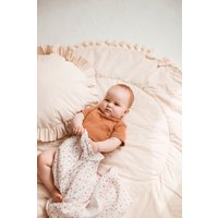 Floral Baby Swaddle Wrap Decke - Burp Tücher Aus Ultra Weichen & Atmungsaktive Senf Muslin von minicampLT