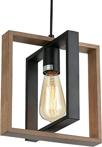 Industrielle kleine Pendelleuchte Esstisch,Bauernhaus-Kücheninsel-Hängelampe Mit Kabel,Holz + Metall,1-flammige E27 Hängeleuchte für Esszimmer,Schlafzimmer,Flur,Eingangsbereich,24 cm Pendelleuchte Industrielle kleine Pendelleuchte Esstisch,Bauernhaus-Kücheninsel-Hängelampe Mit Kabel,Holz + Metall,1-flammige E27 Hängeleuchte für Esszimmer,Schlafzimmer,Flur,Eingangsbereich,24 cm Pendelleuchte von minifair