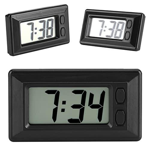 Mini-Uhr, praktische Auto-Armaturenbrett-Digitaluhr mit großen Ziffern zum Einbau in das Armaturenbrett von Autos oder Fahrzeugen, um die Uhrzeit für den Tisch anzuzeigen von minifinker